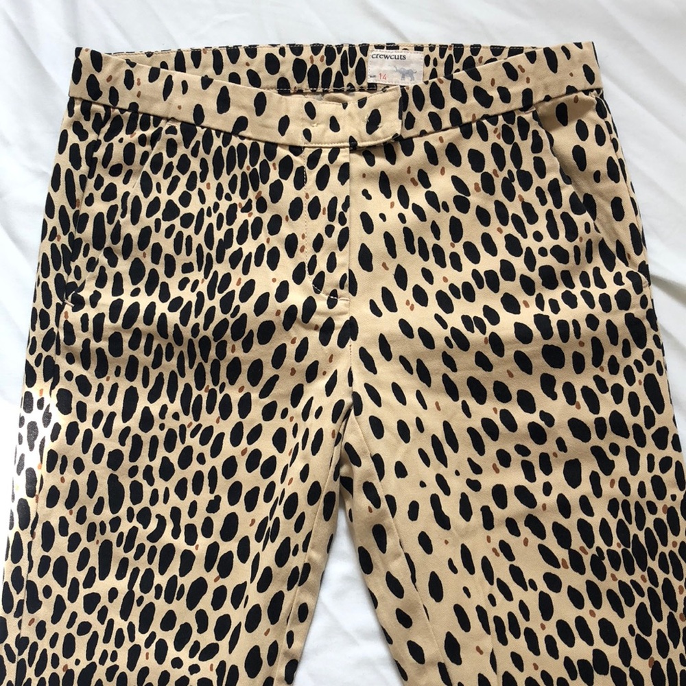 Jcrew crewcut animal print khaki pants 14 / 00